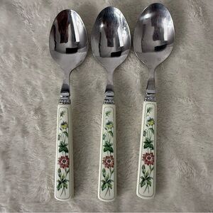 Lot of 11 Studio Nova Floral Dinner Spoons Garden Bloom Flatware Collection